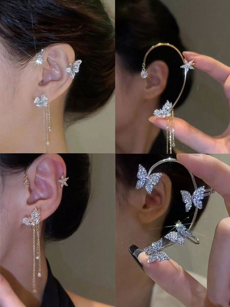 Single Ear Cuff Earing For Girls Butterfly