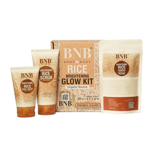 Organic Rice Facial Skin Care Kit, Brightening Face Scrub